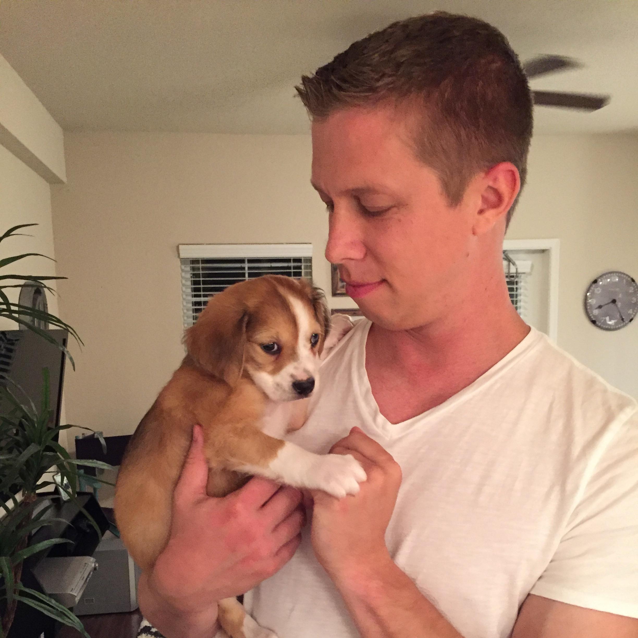 We became a family of three in May 2017, just a few weeks after getting engaged. Puppy Siena, named for our engagement trip to Italy