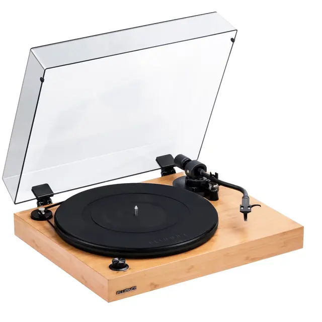 Fluance RT82 Reference High Fidelity Vinyl Turntable Record Player with Ortofon OM10 Cartridge & Speed Control Motor - Bamboo