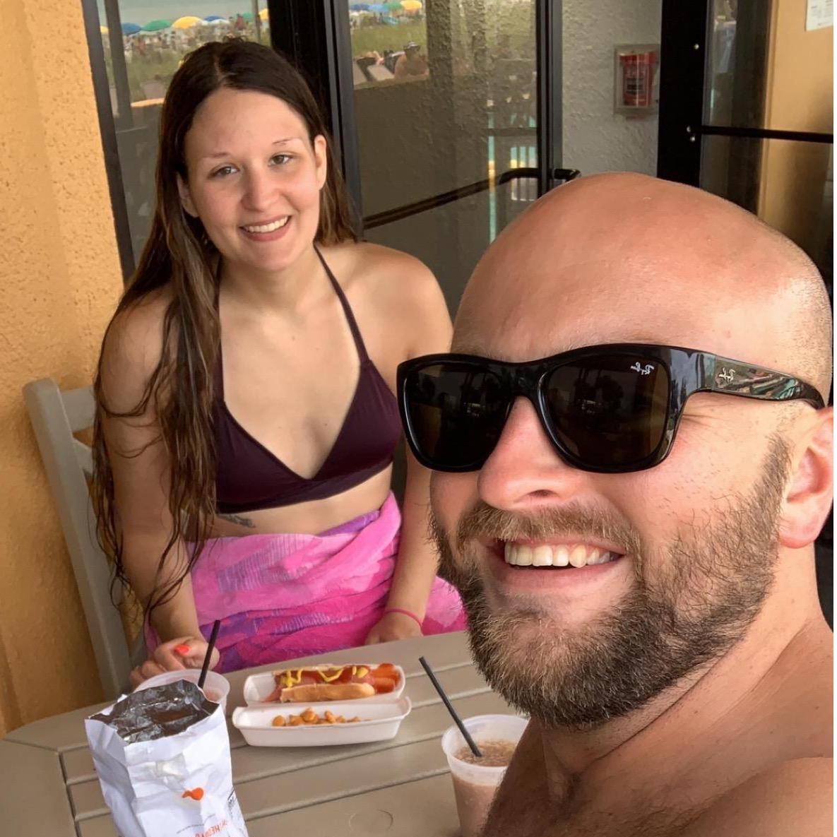 1st lunch on the beach as an engaged couple!