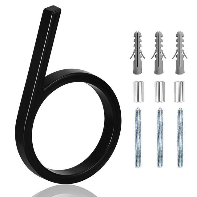 5" Floating Stainless Steel Address House Number, Modern Metal Anti-Rust House Numbers with Nail Kits for Door Garden Mailbox Decor Visibility Signage (6)