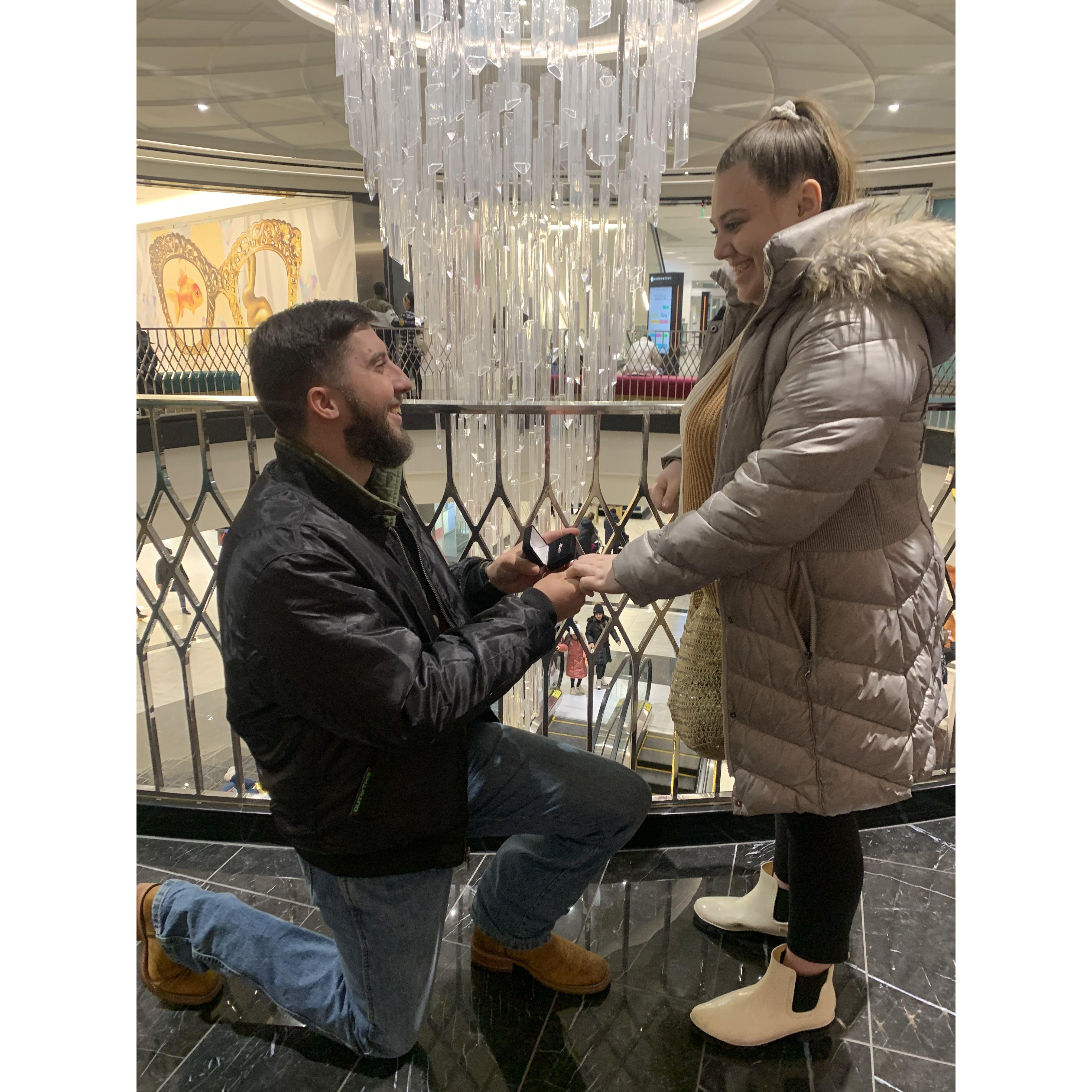 Photo someone took when Josh proposed!