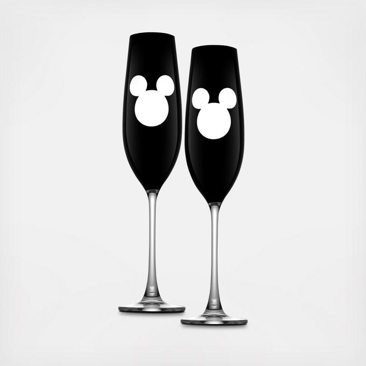  Disney Mickey and Minnie Mouse Teardrop Stemless Wine Glass