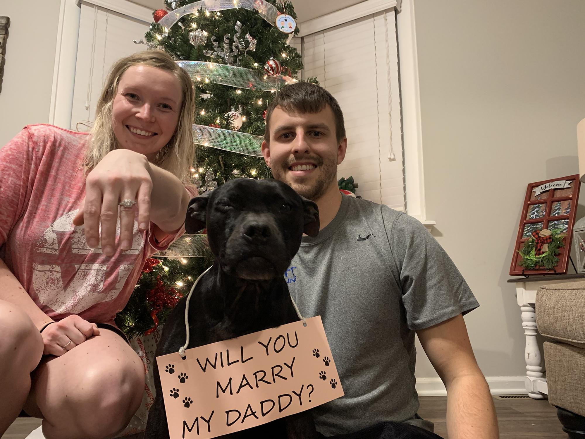 We are engaged!!! Zack proposed on NYE just the 3 of us at home! So perfect!