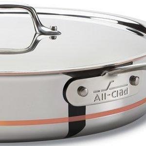 Groupe SEB - All-Clad 6405 SS Copper Core 5-Ply Bonded Dishwasher Safe Saute Pan / Cookware, 5-Quart, Silver