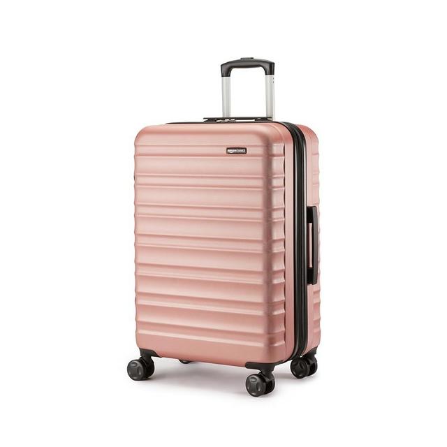 Amazon Basics 26-Inch Hardside Checked Luggage, Hardshell Suitcase With Wheels, Expandable For Up to 15% More Space, With Scratch-Resistant Surface, Four Multi-directional Wheels, Rose Gold