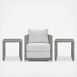 Aura 3-Piece Outdoor Patio Armchair Set