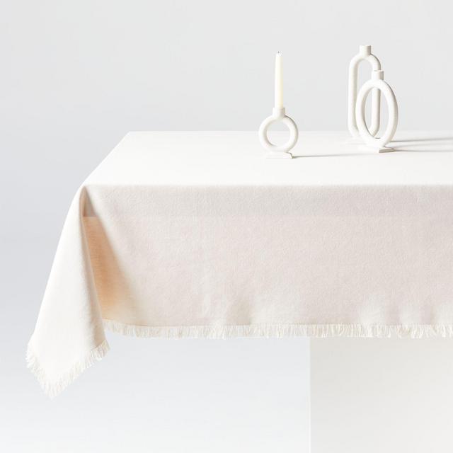 Bonita Birch 60"x90" Fringe Tablecloth