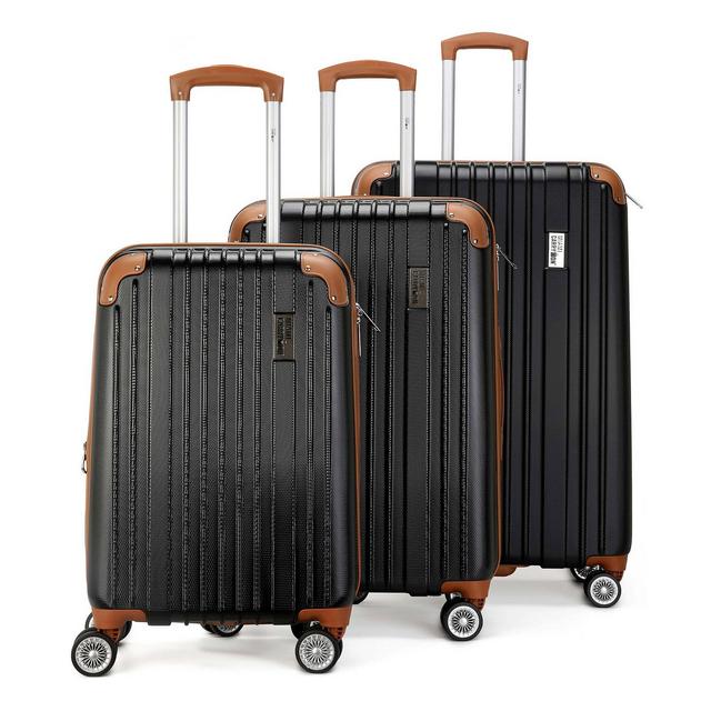 Miami CarryOn Collins 3 Piece Expandable Retro Spinner Luggage Set