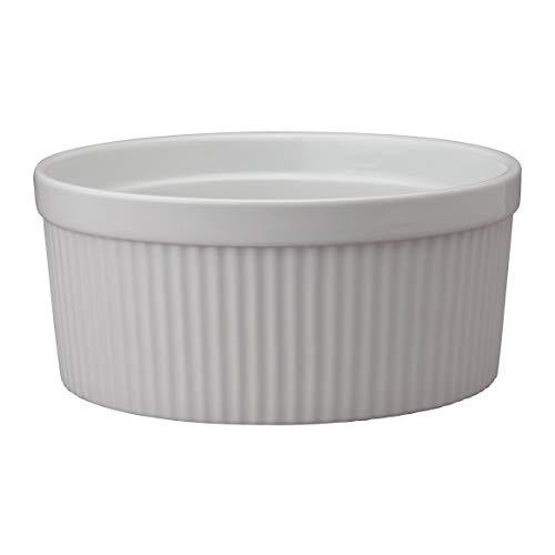 HIC Harold Import Co. 98012 Souffle, Fine White Porcelain, 8-Inch, 64-Ounce