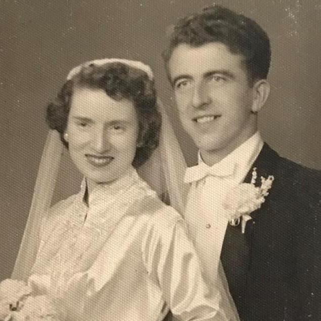 Claire's maternal grandparents, Margaret and Jim Casey, on their wedding day