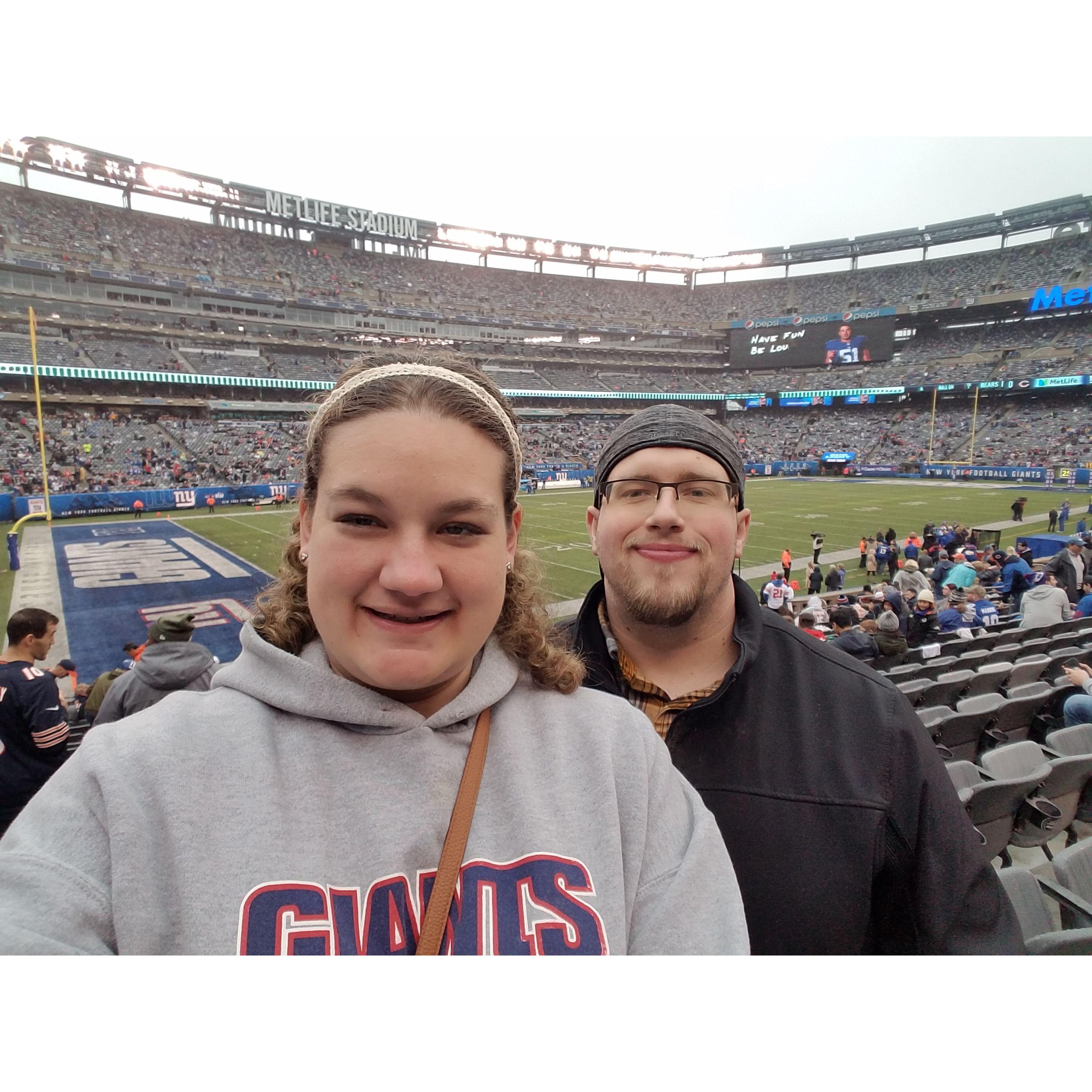 Our first road trip - to a NY Giants game in 2018