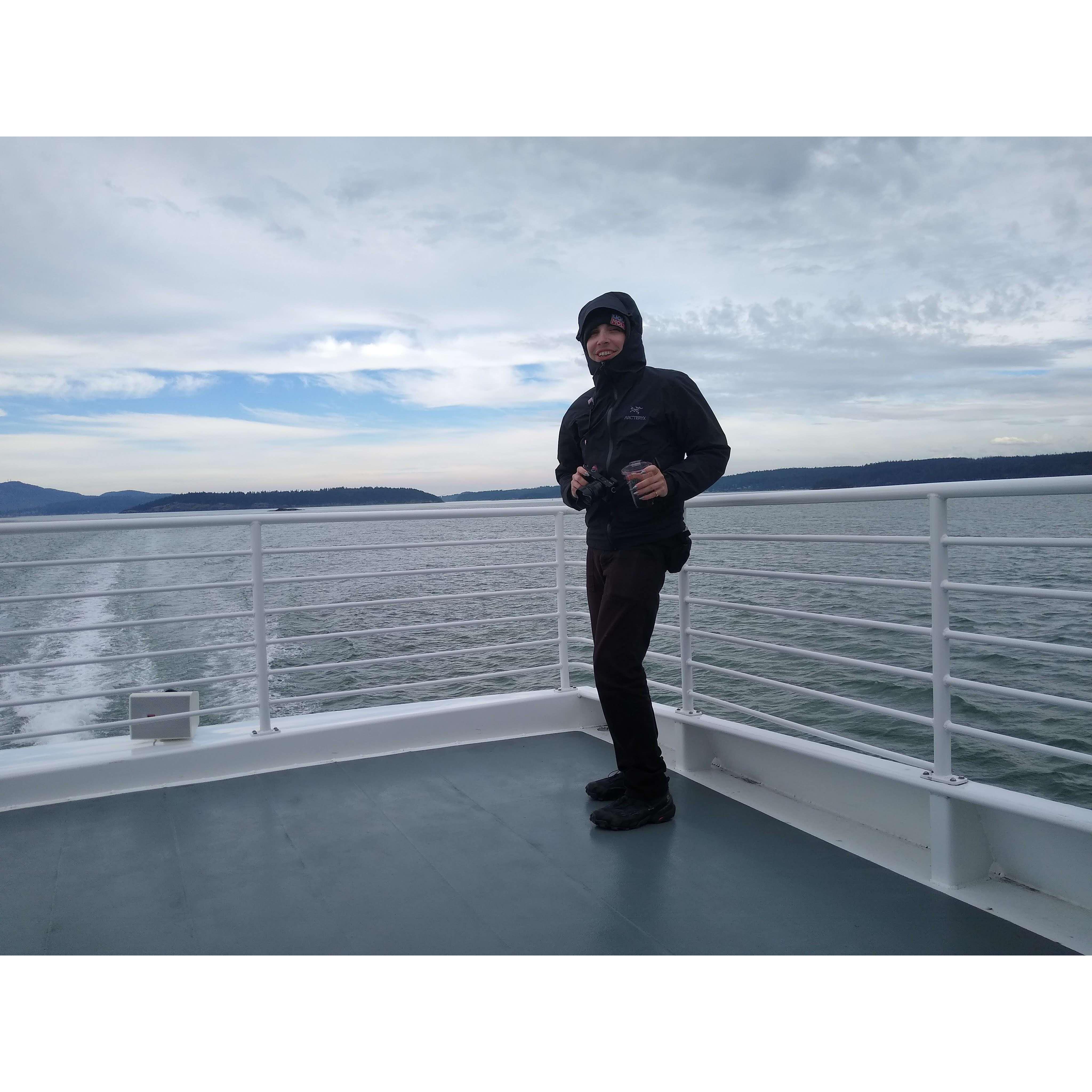 Yara on the whale watching boat