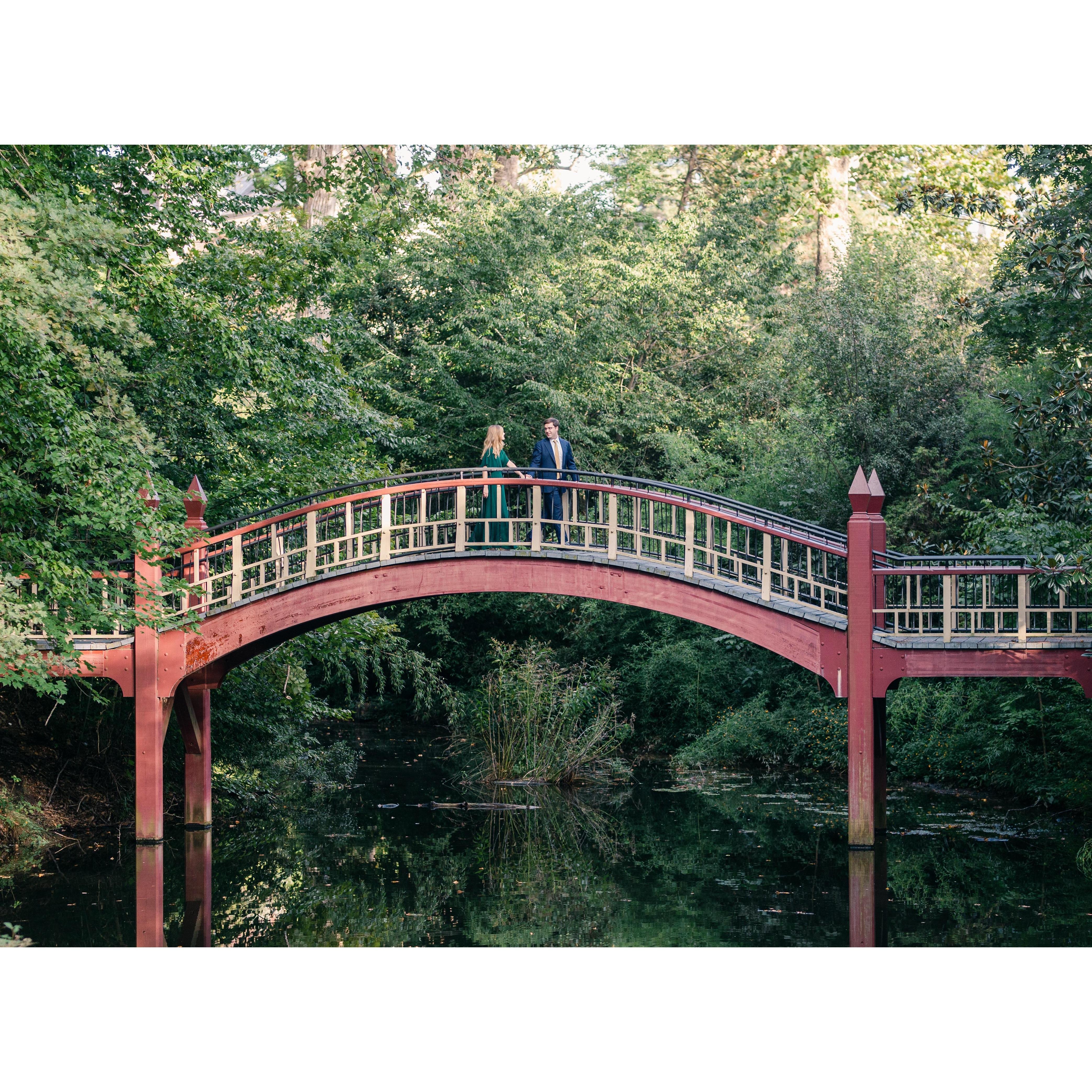 Engagement Photoshoot at the Crim Dell Bridge at William & Mary - September 2021