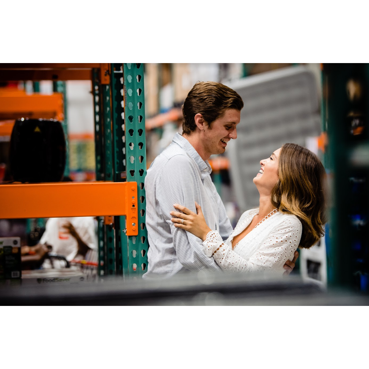 We had to take some engagement photos in Costco!!