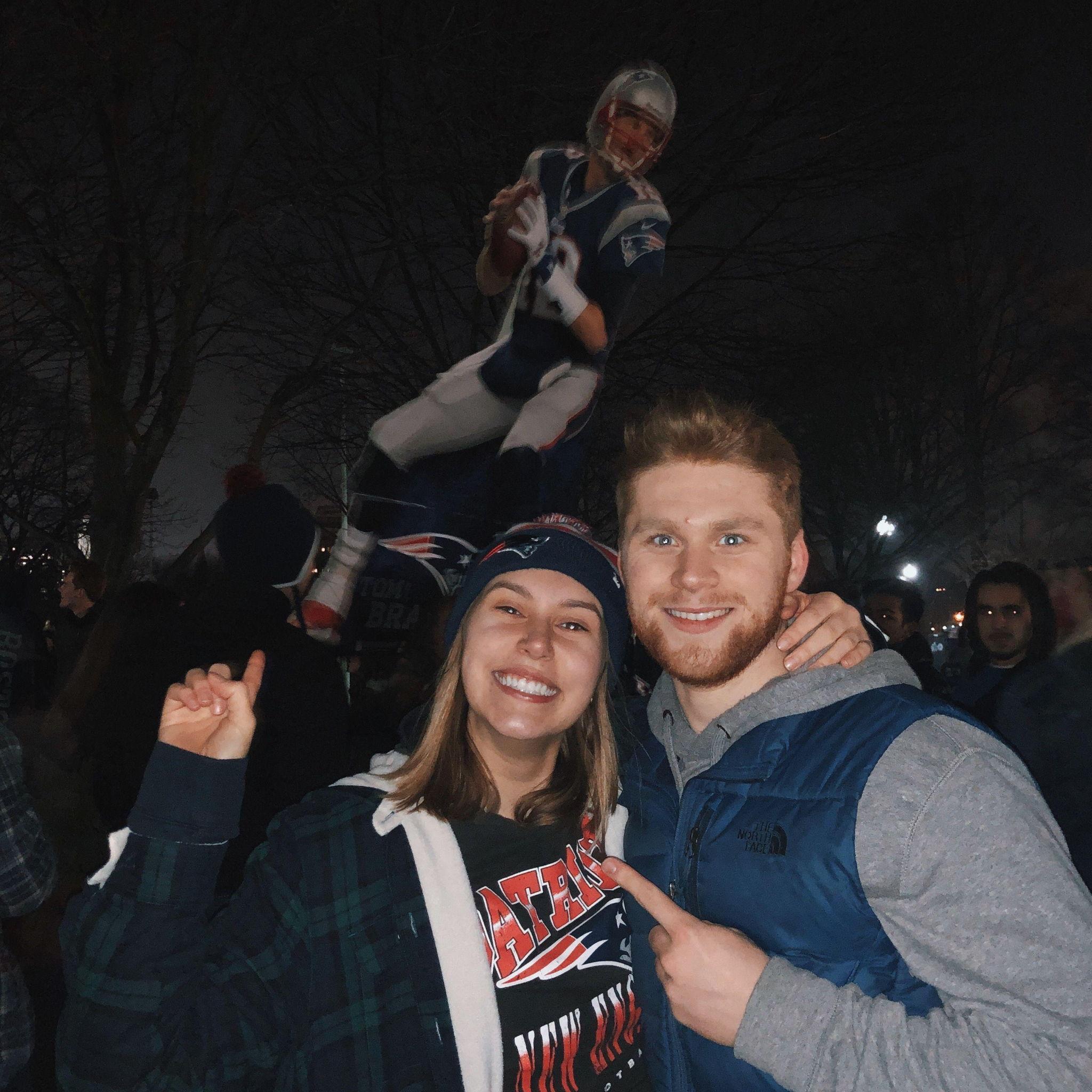 In Boston Common after the Patriots win the Superbowl in 2019