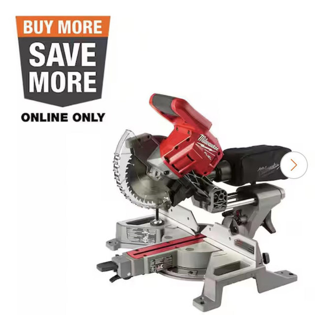 Milwaukee M18 FUEL 18V Lithium-Ion Brushless Cordless 7-1/4 in. Dual Bevel Sliding Compound Miter Saw (Tool-Only) 2733-20