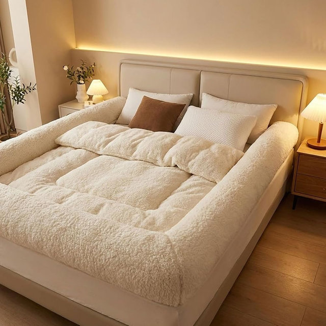 Bed Sheet with Padded Borders –Sherpa Fitted Sheet with Raised Edges for Secure Sleep, Soft Nest-Like Enclosure, Non-Slip Deep Pocket, Breathable & Machine Washable,Queen: 80" x 60" x 14"