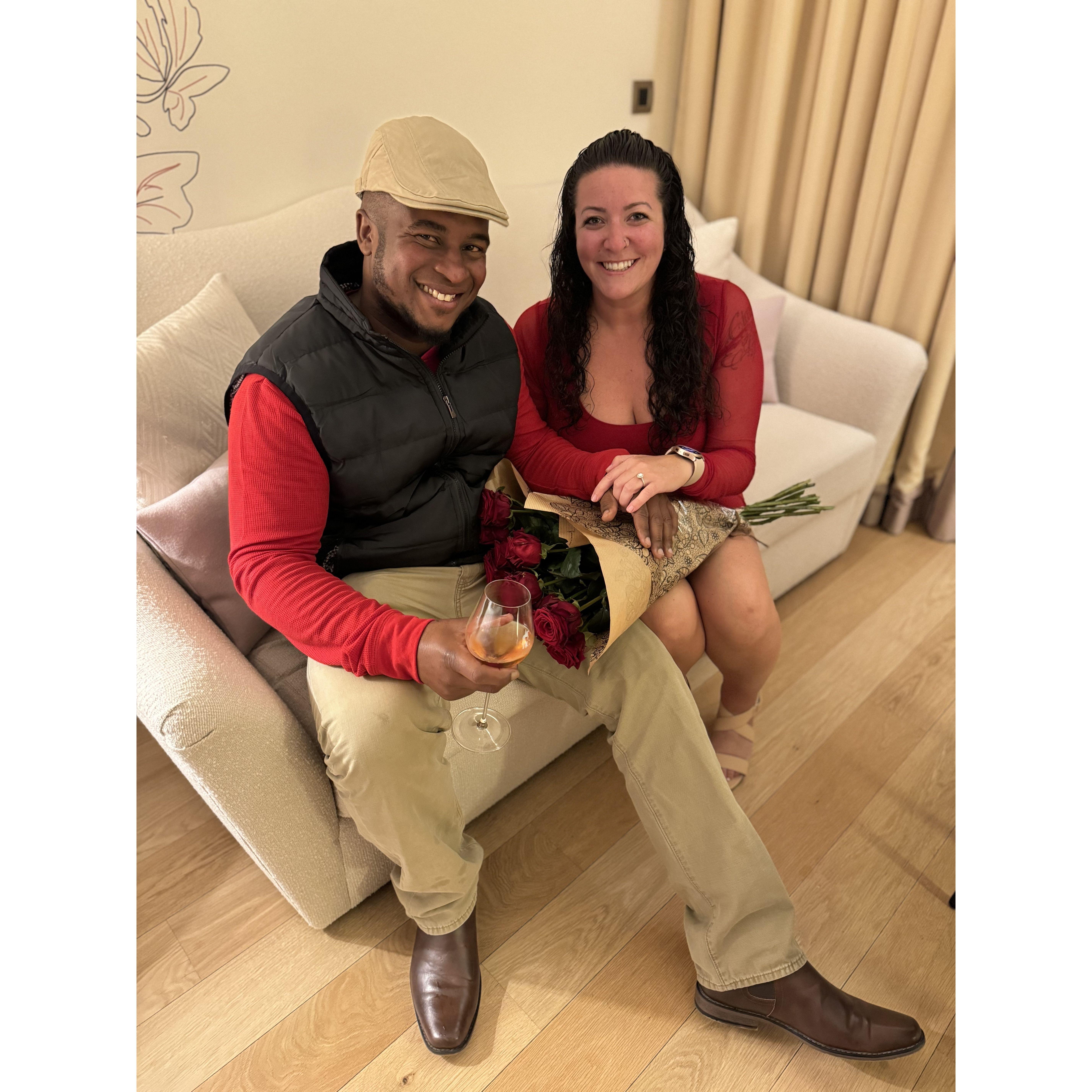 Amidst the vineyards of Champagne, France, Shane surprised Becky with the perfect question—and she said yes! A moment filled with love, laughter, and, of course, bubbly! 💍✨