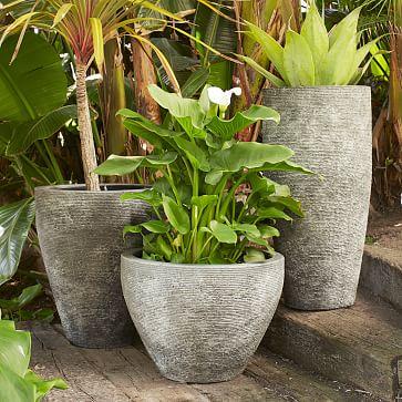 Ridged Stone Planters