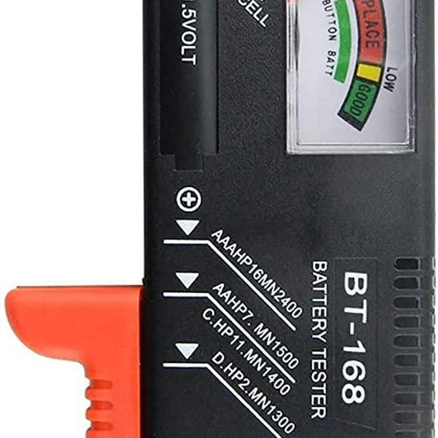 D-FantiX Battery Tester, Universal Battery Checker for AA AAA C D 9V 1.5V Button Cell Batteries (Model: BT-168)