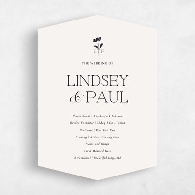 Beige Diamond Wedding Program - Kendall