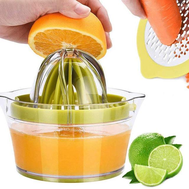 Drizom Citrus Juicer with Built-in Measuring Cup and Grater