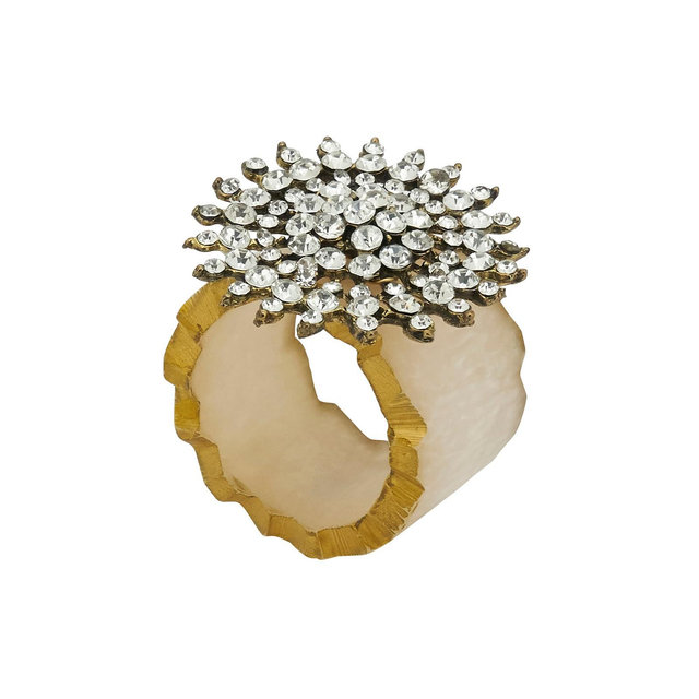 Saro Lifestyle Beaded Elegance Resin Napkin Ring Set of 4