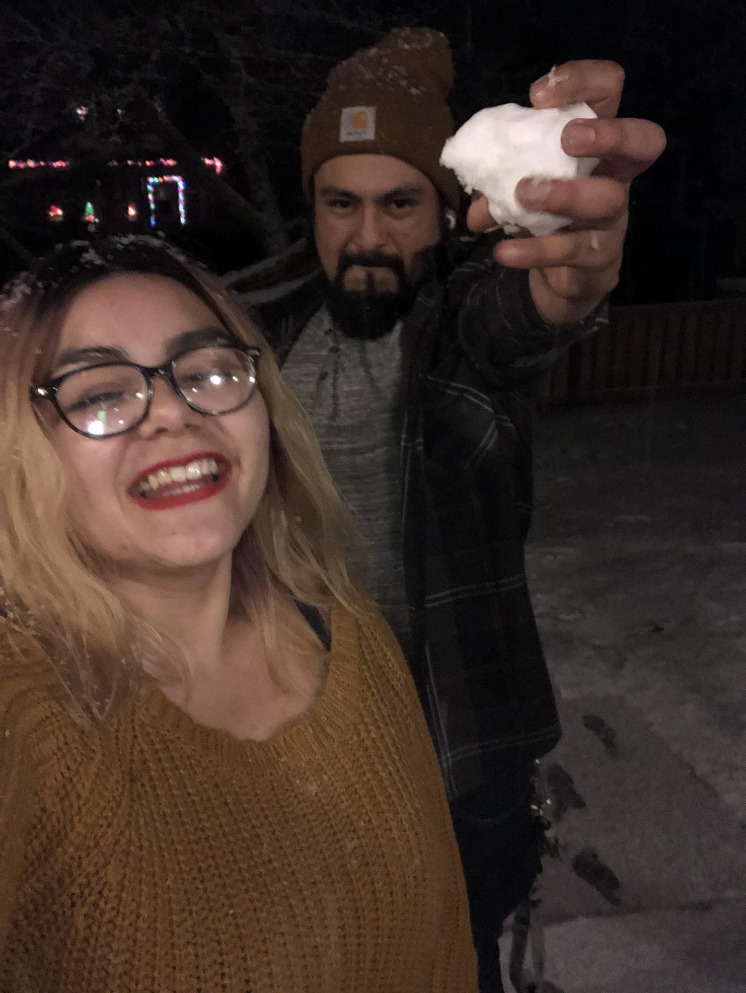 This was the first time we made a snowball together!