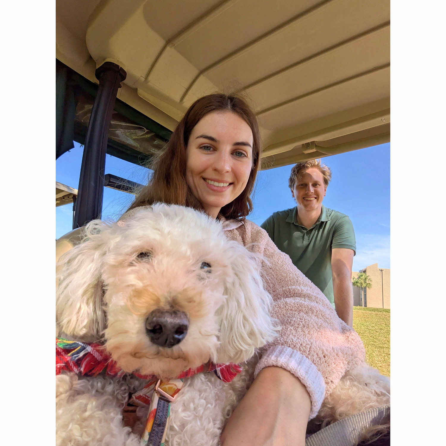 Family golfing