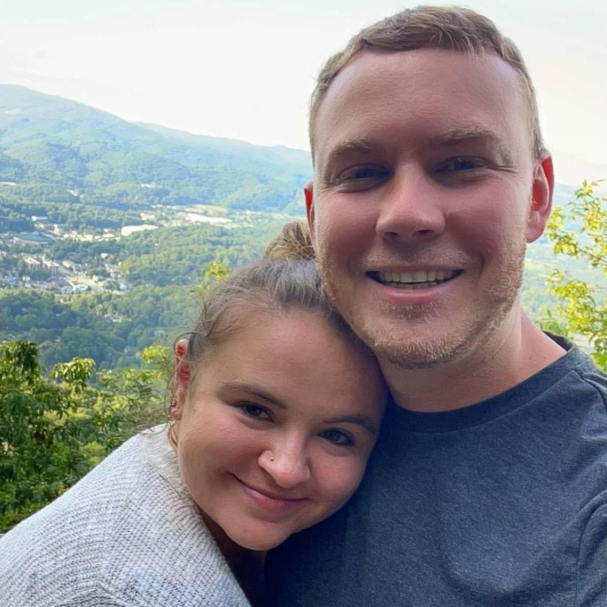 Aug. 19, 2023 - The very first photo we took together when Joey took me on a personalized App State tour in Boone and showed me his favorite lookout spot.