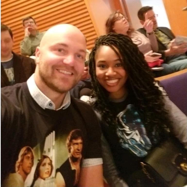We both wore our Star Wars shirts to watch Episode IV at the Kansas City Symphony.