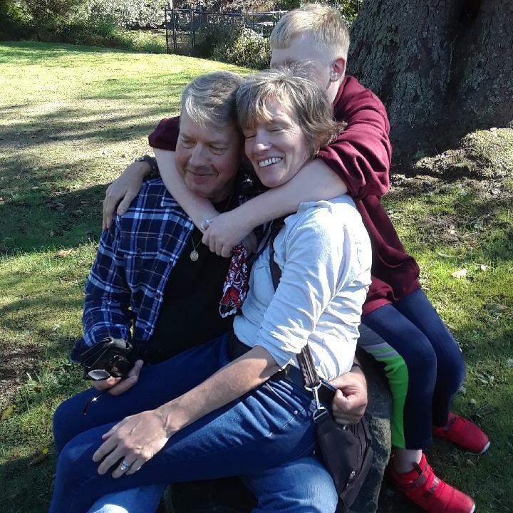 Peter, Mike, and Lily having fun