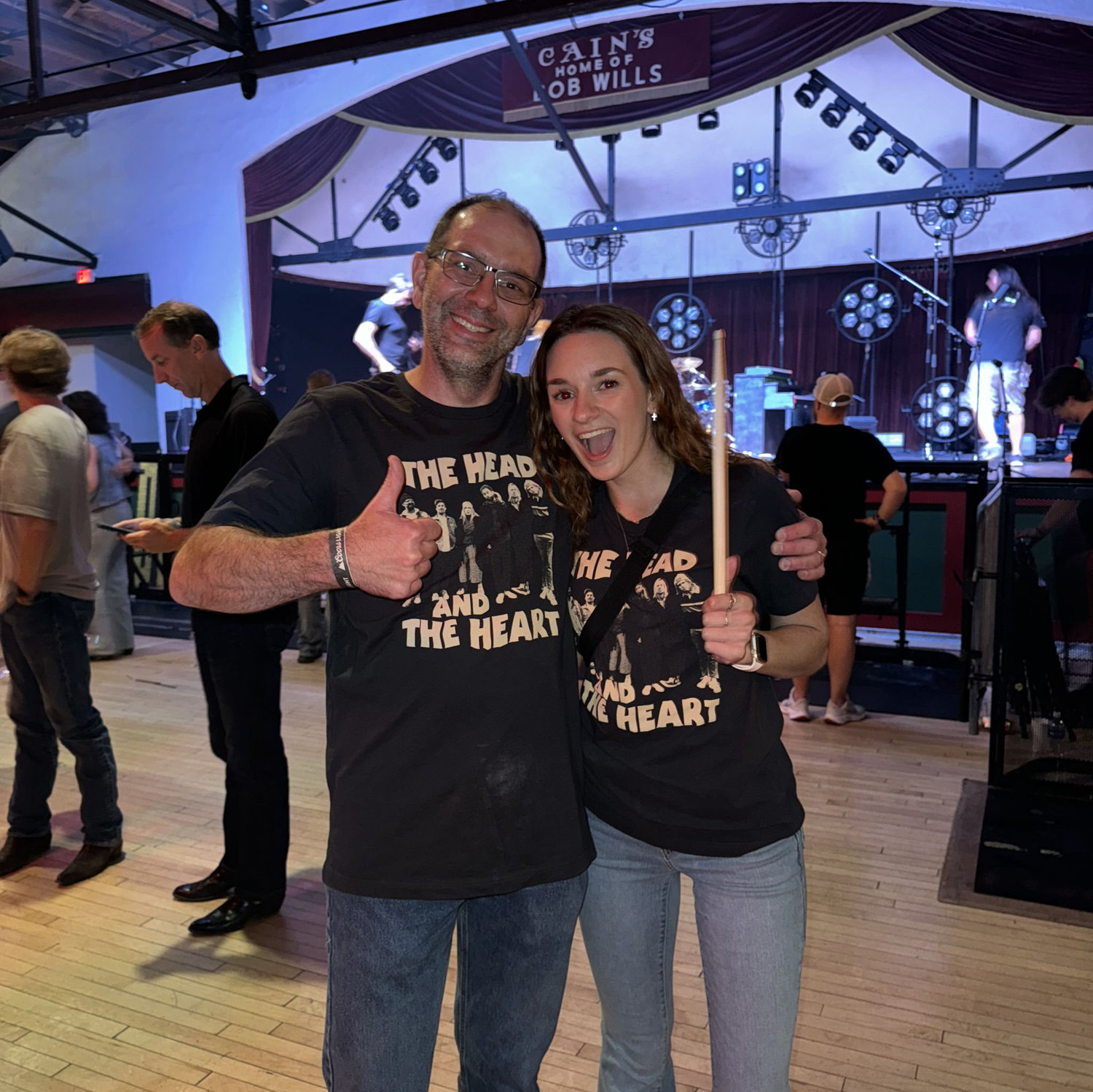 Ben and Ashley at The Head and The Heart concert! The drummer gave Ashley his drumstick!!
