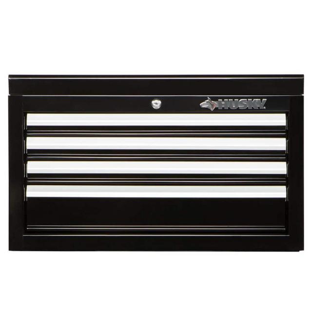 26 in. W x 12 in. D Standard Duty 4-Drawer Top Tool Chest in Gloss Black