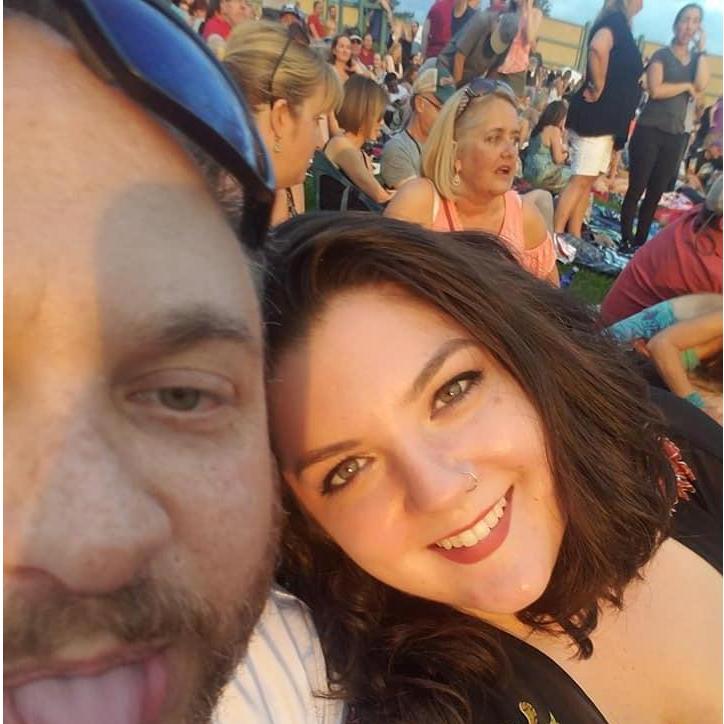 We have SO MANY pictures like this.  One of our favorite things to do together is see live music.  We've seen Joan Jett, Ozzy, the Lumineers, Slash, the Goo Goo Dolls, and tons more!