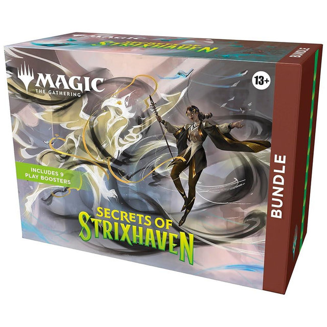 Magic: The Gathering Secrets of Strixhaven - Bundle (9 Play Boosters, 30 Lands, 1 Alt-Art Card + Exclusive Accessories)