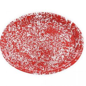 Splatter Oval Platter - Red