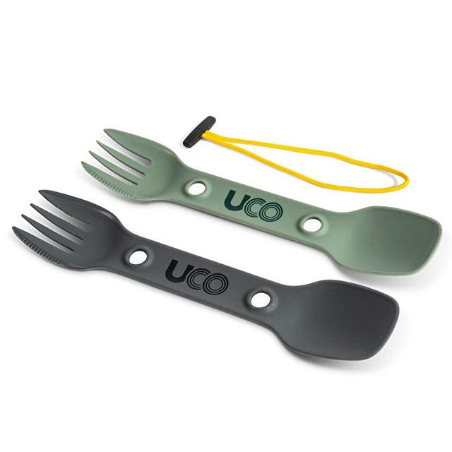 UCO Utility Spork 3-in-1 Combo Spoon-Fork-Knife Utensil, 2-Pack, Gold/Sky Blue