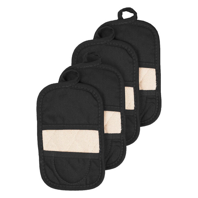 John Ritzenthaler Co. Pot Holder Mitz, Set of Four, Black