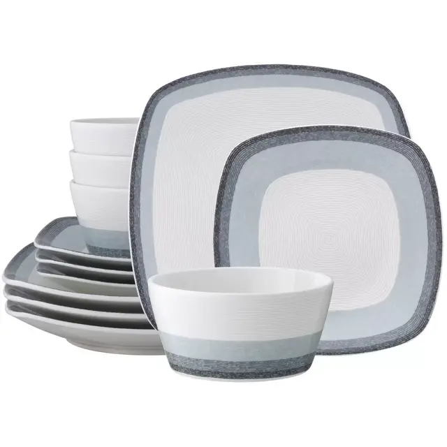 Noritake® Colorscapes Layers Ash 12-Piece Square Dinnerware Set
