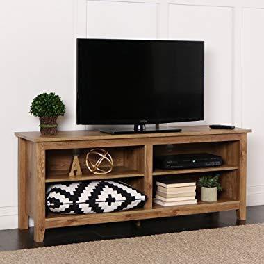 New 58 Inch Wide Barnwood Finish Television Stand