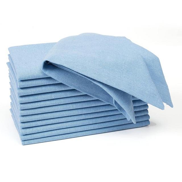 Cotton Dinner Cloth Napkin 18x18 inch Light Blue,Everyday Napkins, Cotton Napkins, Wedding Napkins, Cocktails Napkins, Tailored with Mitered Corners & Generous Hem, Easy Care