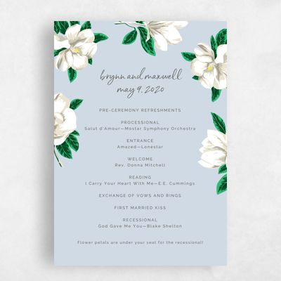Blue Wedding Program - Morningside
