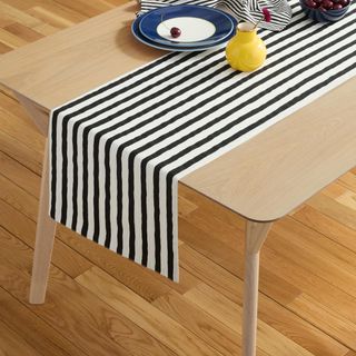 Hand Painted Shirting Stripe Table Runner