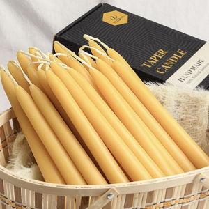 24 Pack Beeswax Taper Candles in Bulk 8 inch Tall