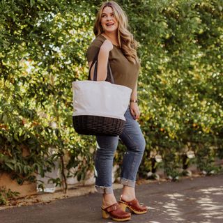 Coronado Canvas and Willow Basket Tote
