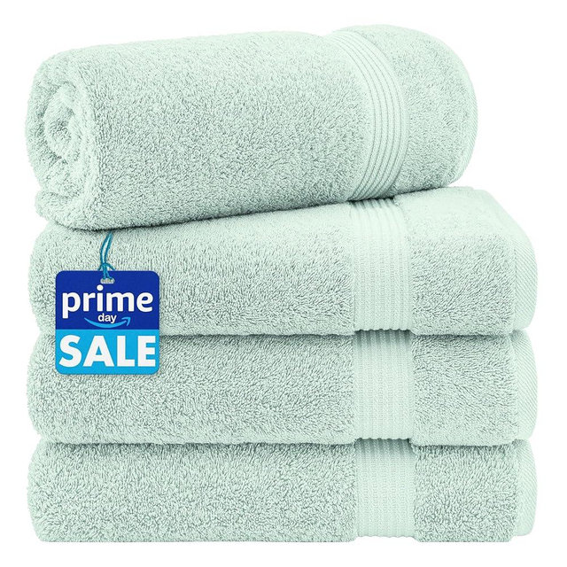 Cotton Paradise 4 Piece Turkish Bath Towels for Bathroom, 100% Cotton Extra Large Soft Plush Towels Bathroom Set, Mint Green