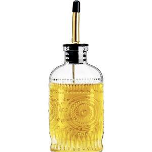 Olive Oil Dispenser Bottle for Kitchen with Metal Spout, Glass Oil Bottles 7OZ, Elegant Glass Cooking Dispenser for Kitchen