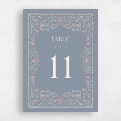 Perwinkle Gray, Grey Wedding Table Number - Maglorie