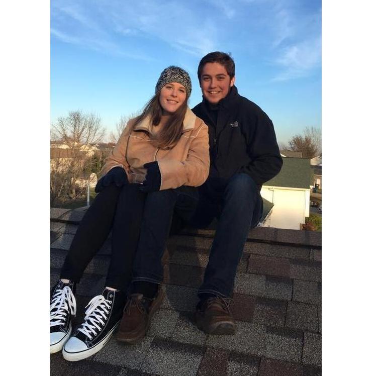 Our First Fall/Holiday together. We were helping Jim put Christmas lights up and thought it was a picture-perfect moment.
